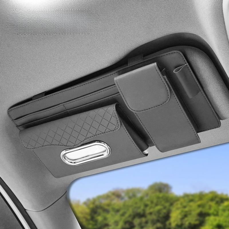 Stylish PU Leather Car Sun Visor Tissue Box - Your Ultimate Multifunctional Organizer for a Clutter-Free Drive