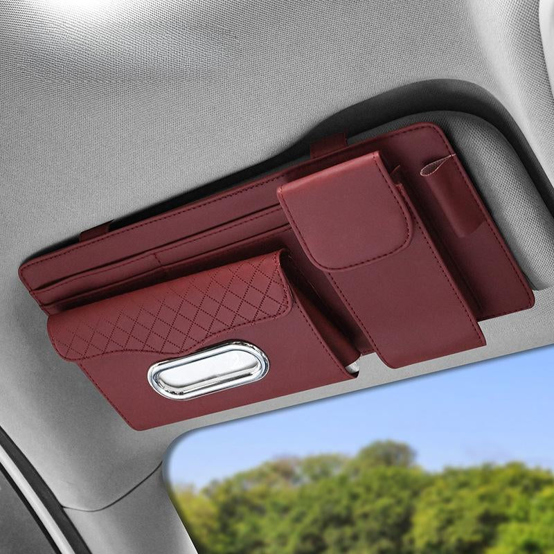 Stylish PU Leather Car Sun Visor Tissue Box - Your Ultimate Multifunctional Organizer for a Clutter-Free Drive