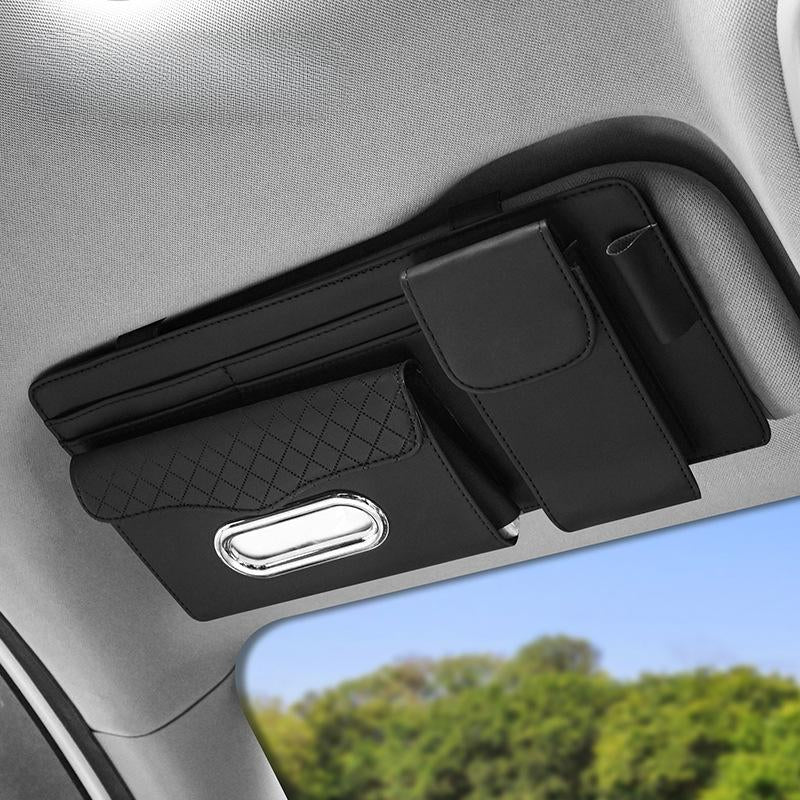 Stylish PU Leather Car Sun Visor Tissue Box - Your Ultimate Multifunctional Organizer for a Clutter-Free Drive
