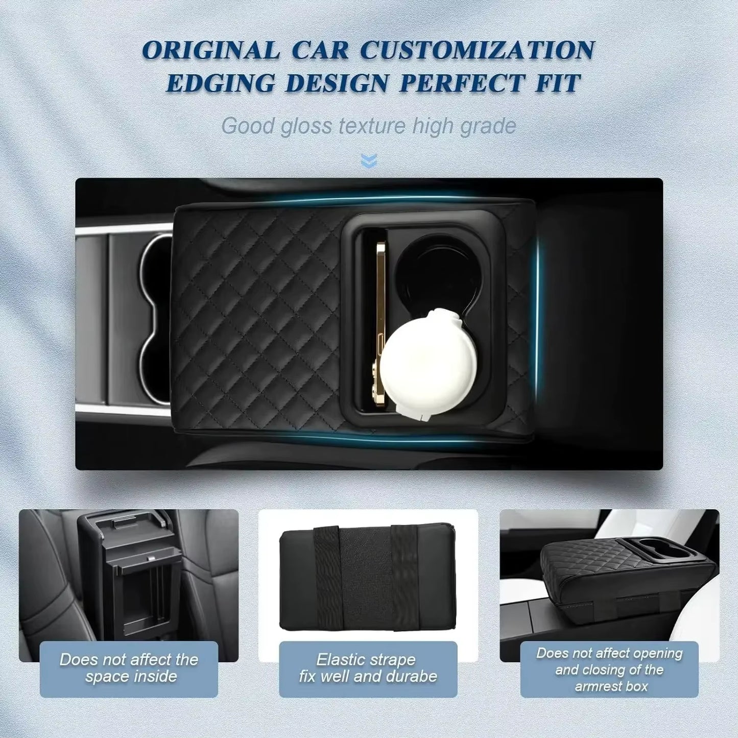 Comfort and Style Combined: Memory Foam Car Armrest Cushion for Ultimate Console Protection