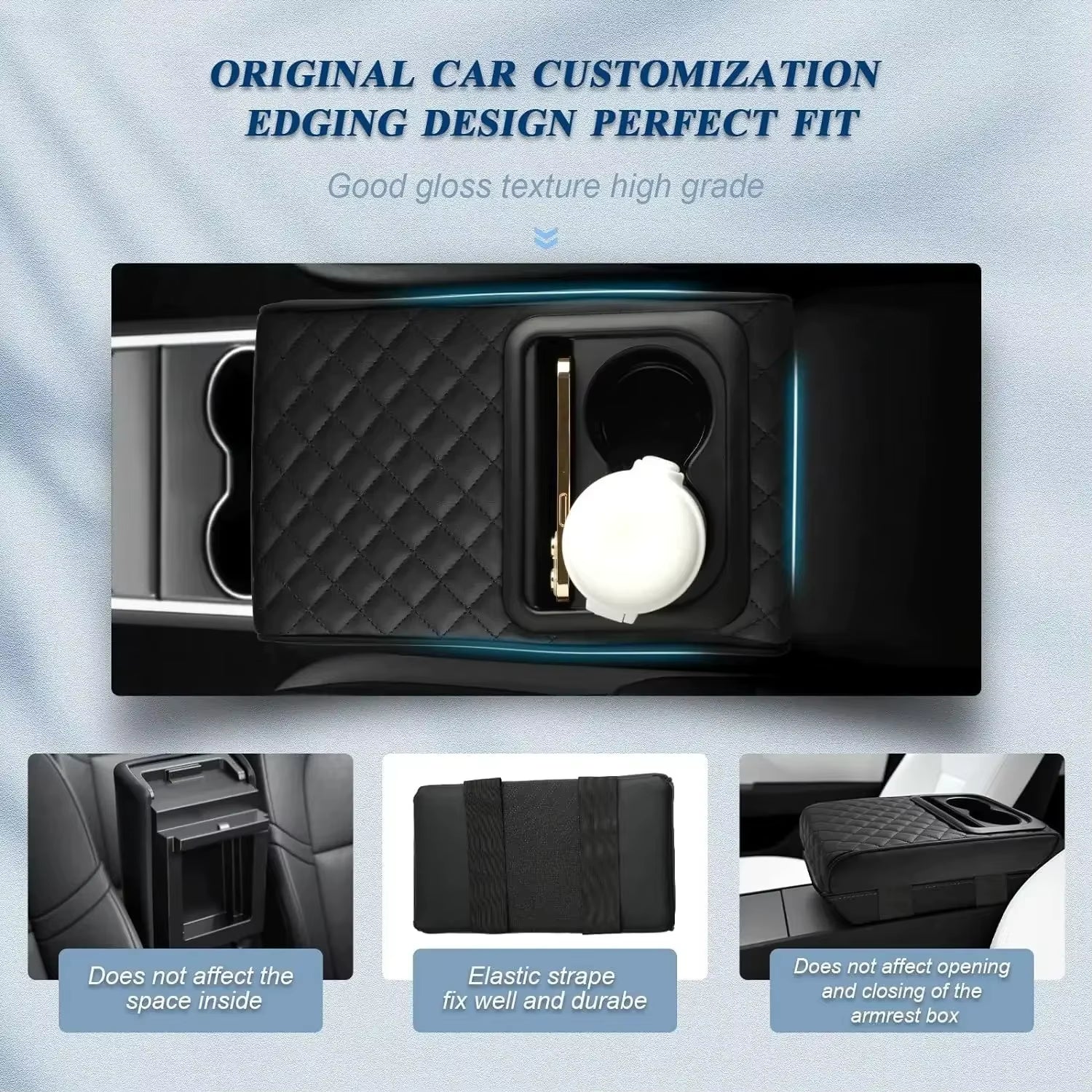 Comfort and Style Combined: Memory Foam Car Armrest Cushion for Ultimate Console Protection