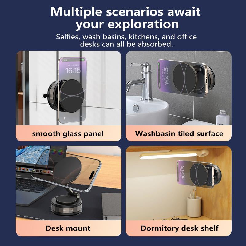 Car Stuff Vacuum Magnetic Car Phone Holder for Magsafe, 360° Adjustable Mount[90+Lbs Suction & 2500Gf Magnetic], Cell Phone Holders for Your Car Mount for Iphone & Android