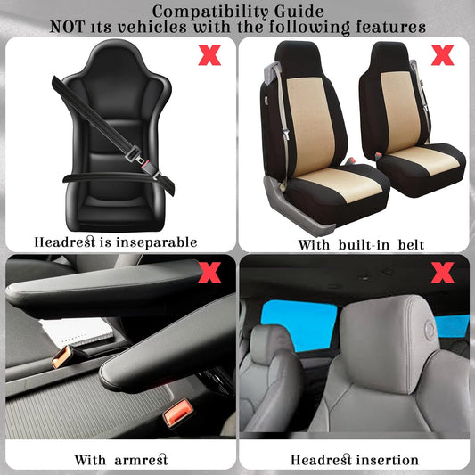 47 Pcs Car Seat Cover Full Set Car Accessories for Front Rear Seat Fluffy Steering Wheel Cover Belt Automotive Floor Mats Air Conditioner Decoration Strip(Black and Pink)