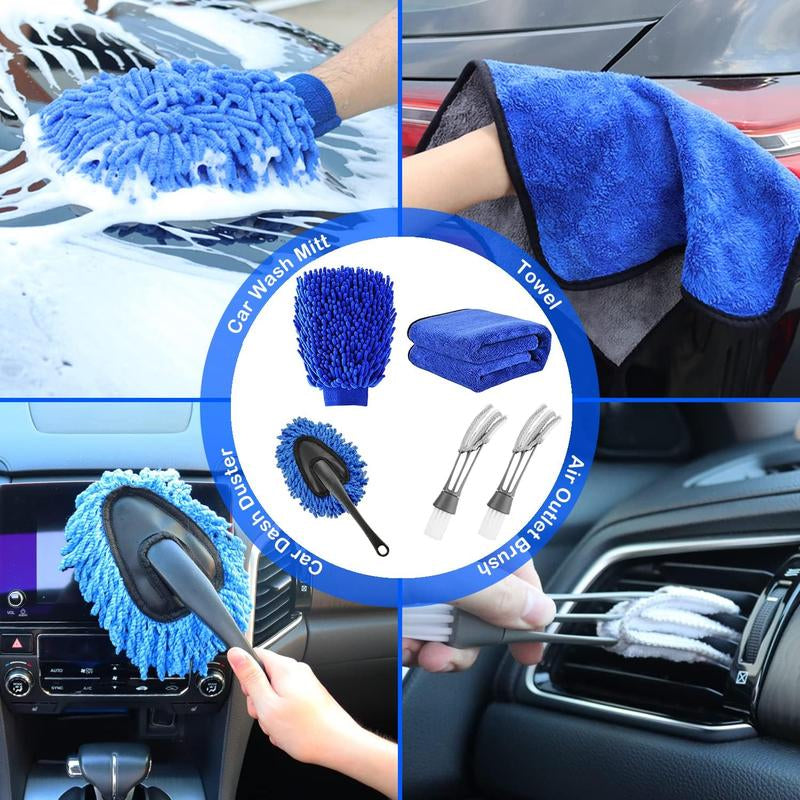 26Pcs Car Detailing Brush Set Car Detailing Kit Car Detailing Brushes, Car Cleaning Kit, Car Windshield Cleaning Tool, Professional Car Care Kit - Car Wash Brush Kit for Interior Exterior Wheels