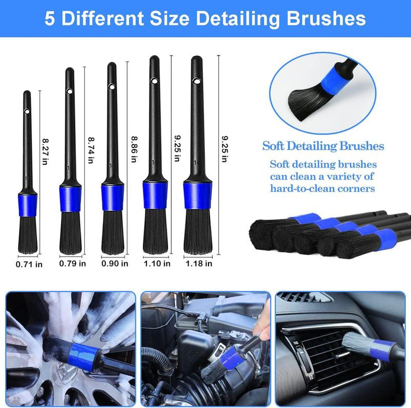 26Pcs Car Detailing Brush Set Car Detailing Kit Car Detailing Brushes, Car Cleaning Kit, Car Windshield Cleaning Tool, Professional Car Care Kit - Car Wash Brush Kit for Interior Exterior Wheels
